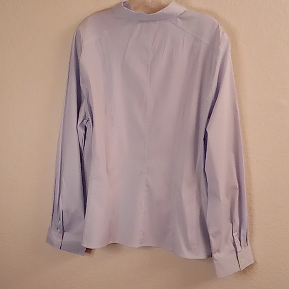Quintessential Lagenlook Chambray Office Minimalist Sz XL Blue-White Colors HMBC - Picture 2 of 13